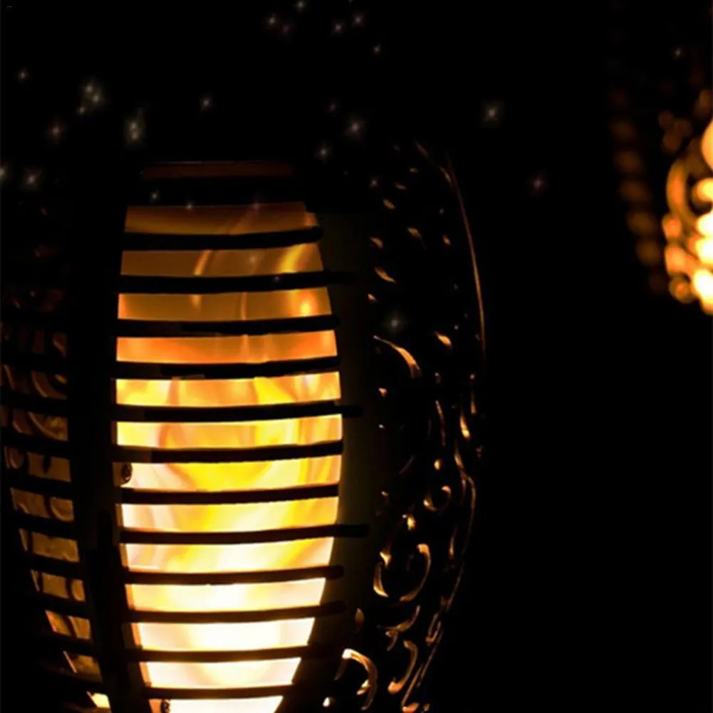 LED Solar Flame Torch Light