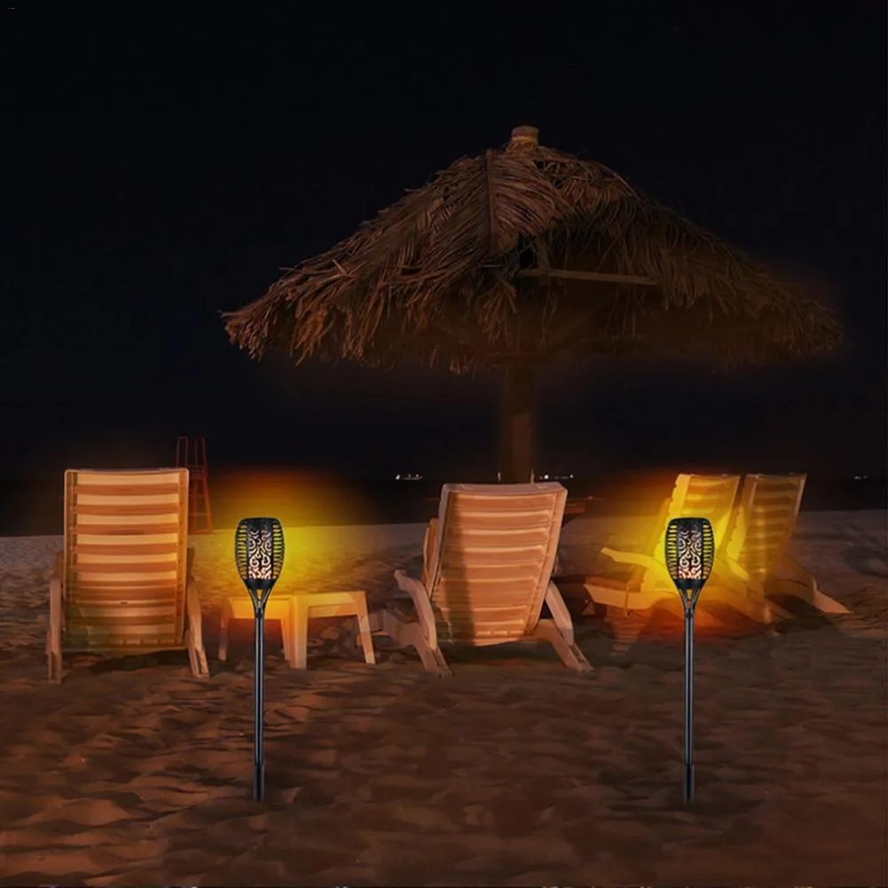 LED Solar Flame Torch Light