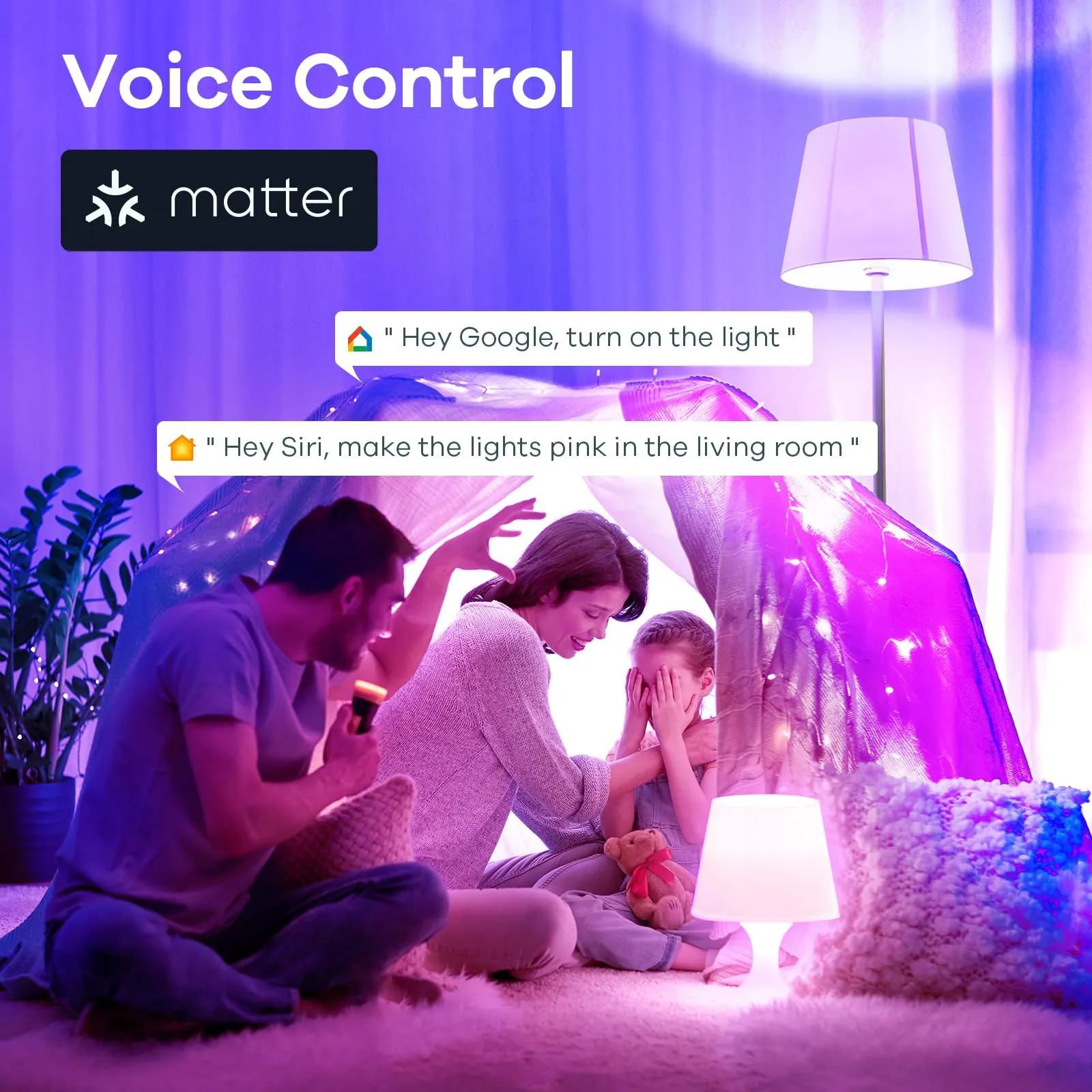 Linkind Matter Smart Light Bulb, WiFi Smart Bulbs, Work with Apple Home, Siri, Alexa, Google Home, SmartThings, RGTBW Color Changing Light Bulbs Mood Light, Music Sync, A19 E26 60W, 2.4Ghz WiFi 6 Pack