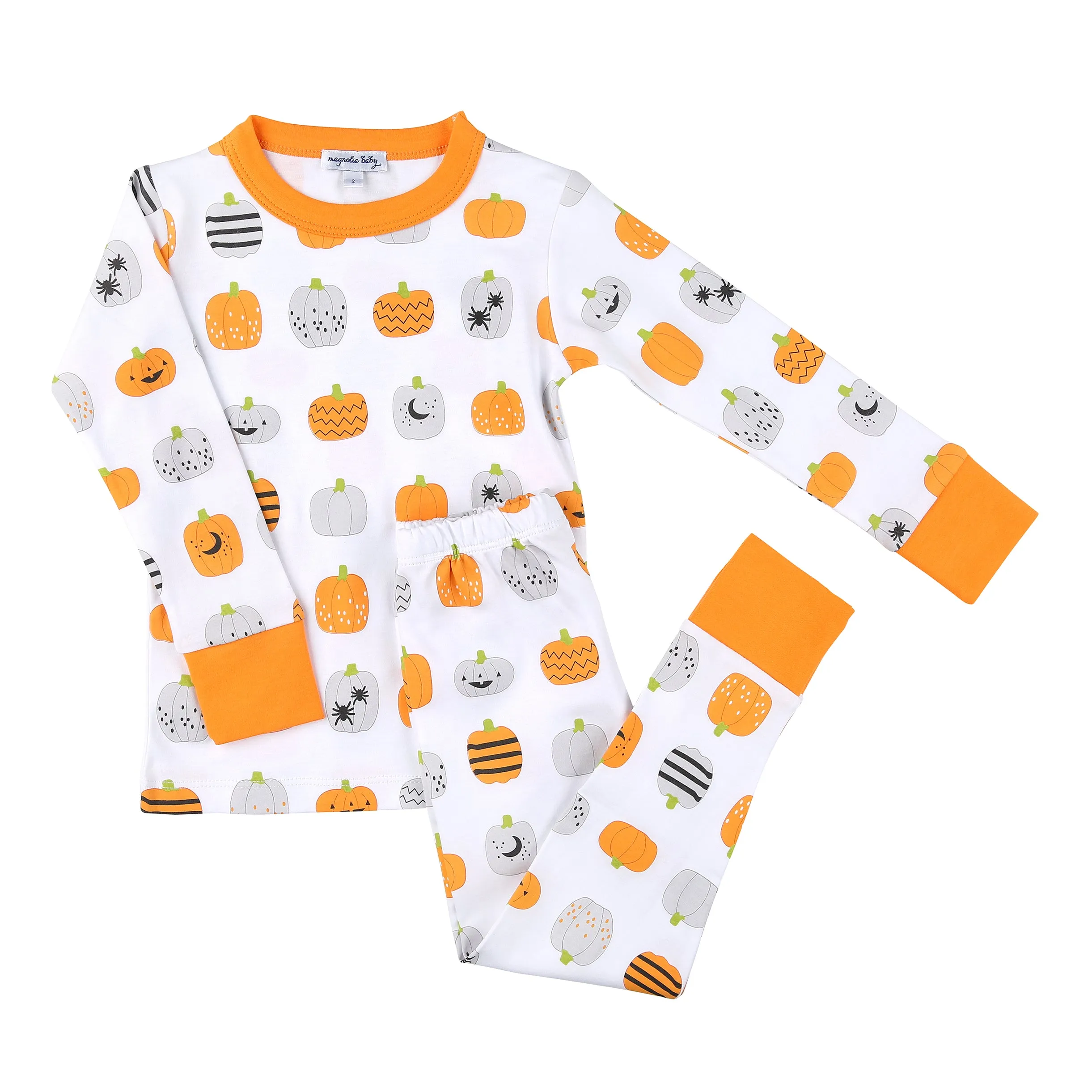 Magnolia Baby Long Sleeve PJ Set - Pumpkin Parade