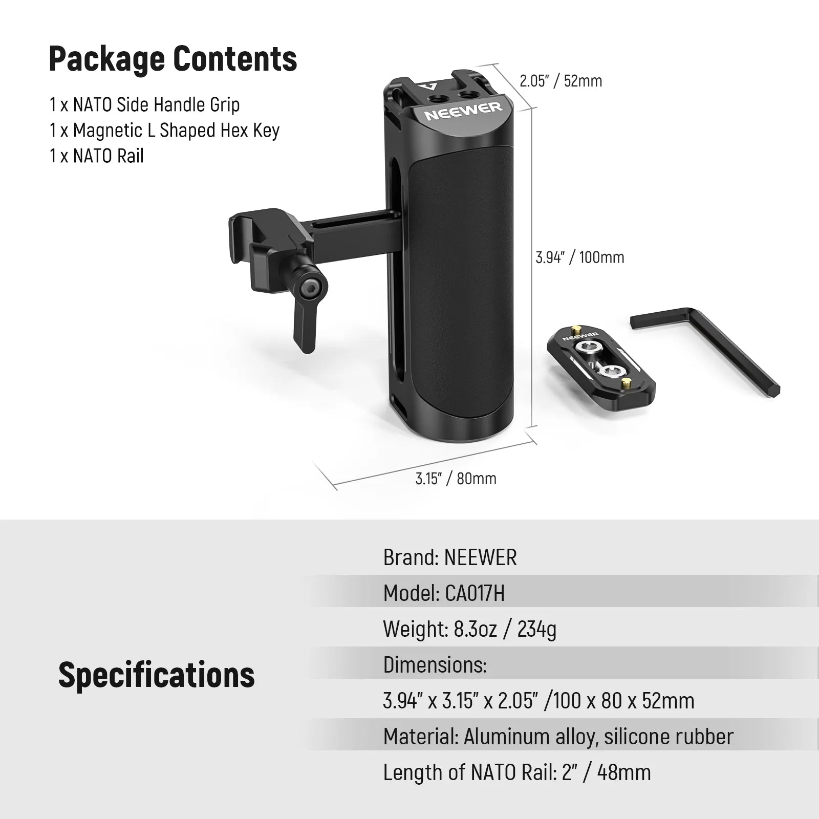 NEEWER CA017H NATO Side Handle Grip