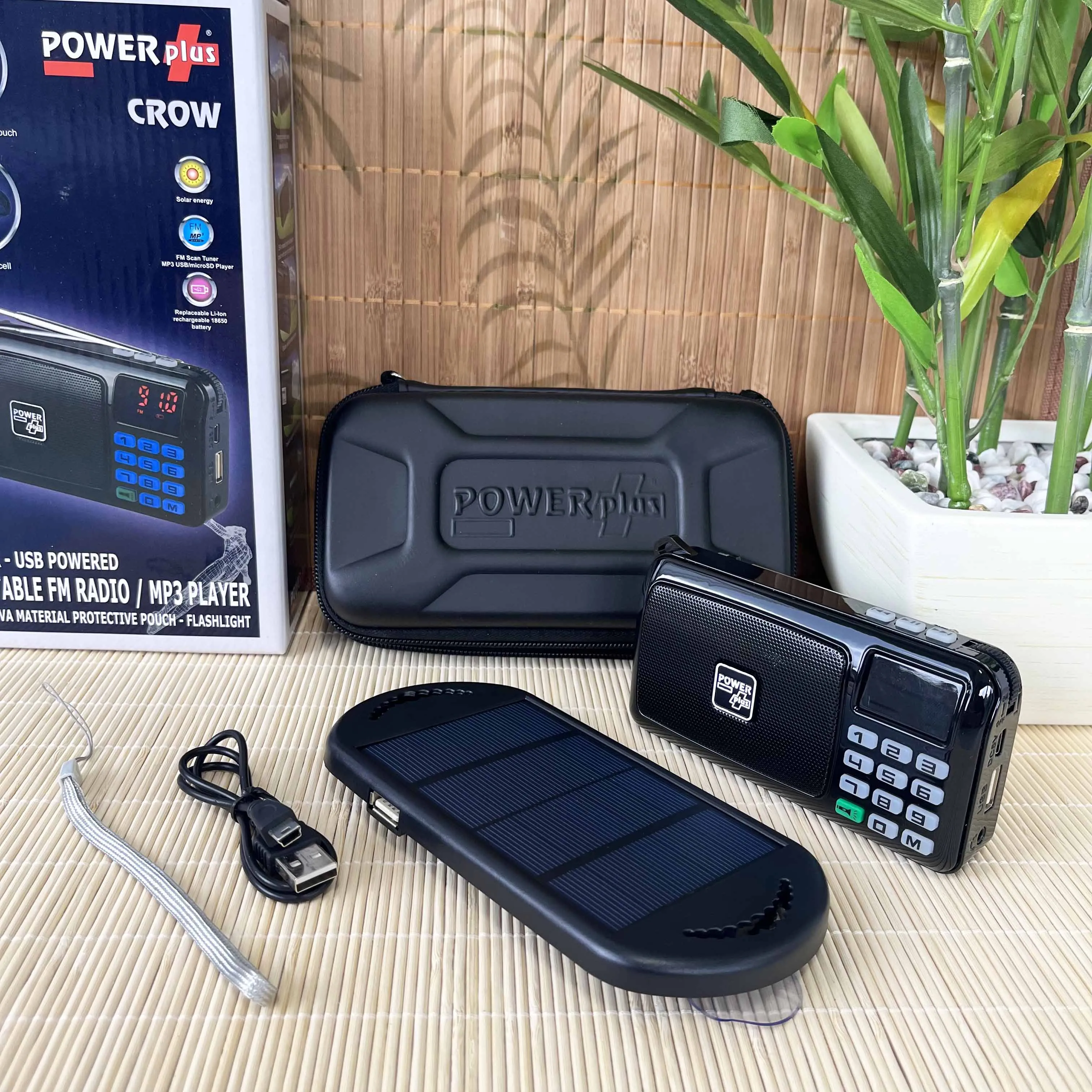 POWERplus Crow Solar-USB Powered FM Radio