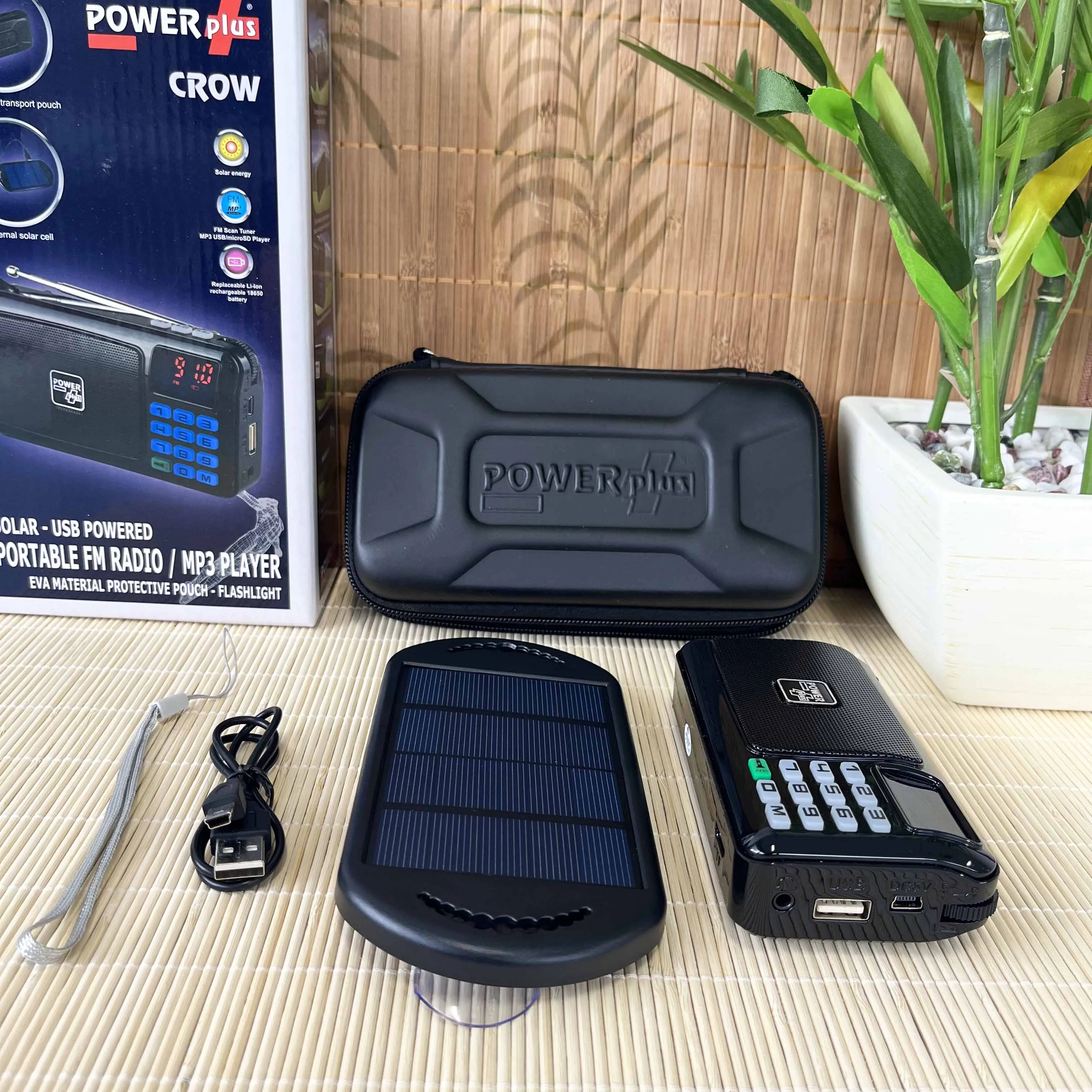 POWERplus Crow Solar-USB Powered FM Radio