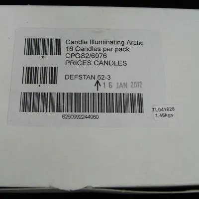Prices Military Arctic Candles x 4. New. White.