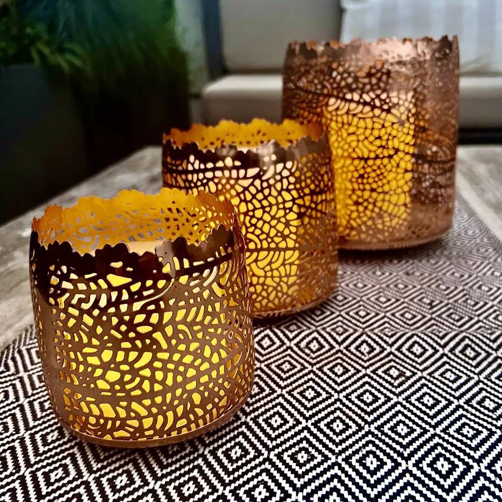 Set Of Three Taza Candle Votives