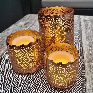 Set Of Three Taza Candle Votives