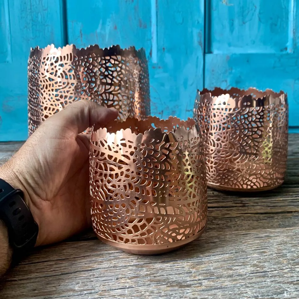 Set Of Three Taza Candle Votives