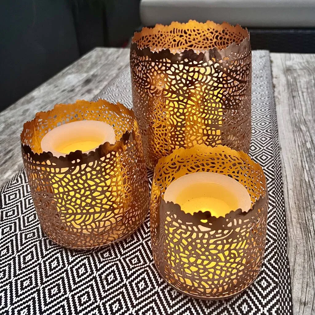 Set Of Three Taza Candle Votives