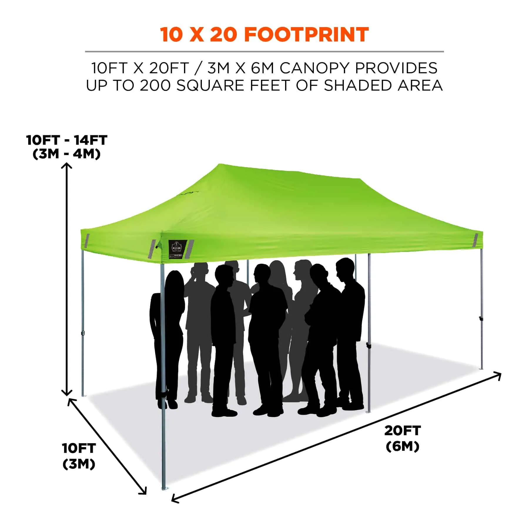 SHAX® 6015 Heavy-Duty Pop-Up Tent - 10ft x 20ft / 3m x 6m
