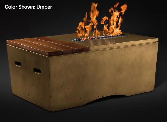 Slick Rock Concrete - Oasis Series 48-Inch Rectangle Fire Table KOF48