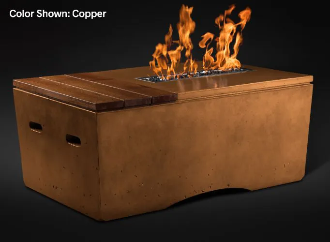 Slick Rock Concrete - Oasis Series 48-Inch Rectangle Fire Table KOF48