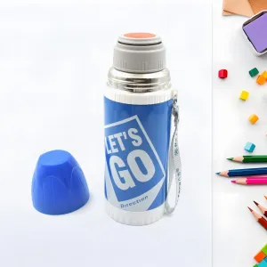 Stainless Steel Thermos Flask Insulated Water Bottle, Stainless Steel Vacuum Bottle with Cup Lid  Thermos for Hot & Cold Drinks or Food-Thermos for Travel, Water/Coffee/Tea Mug Vacuum Thermos Bottle (400 ML)