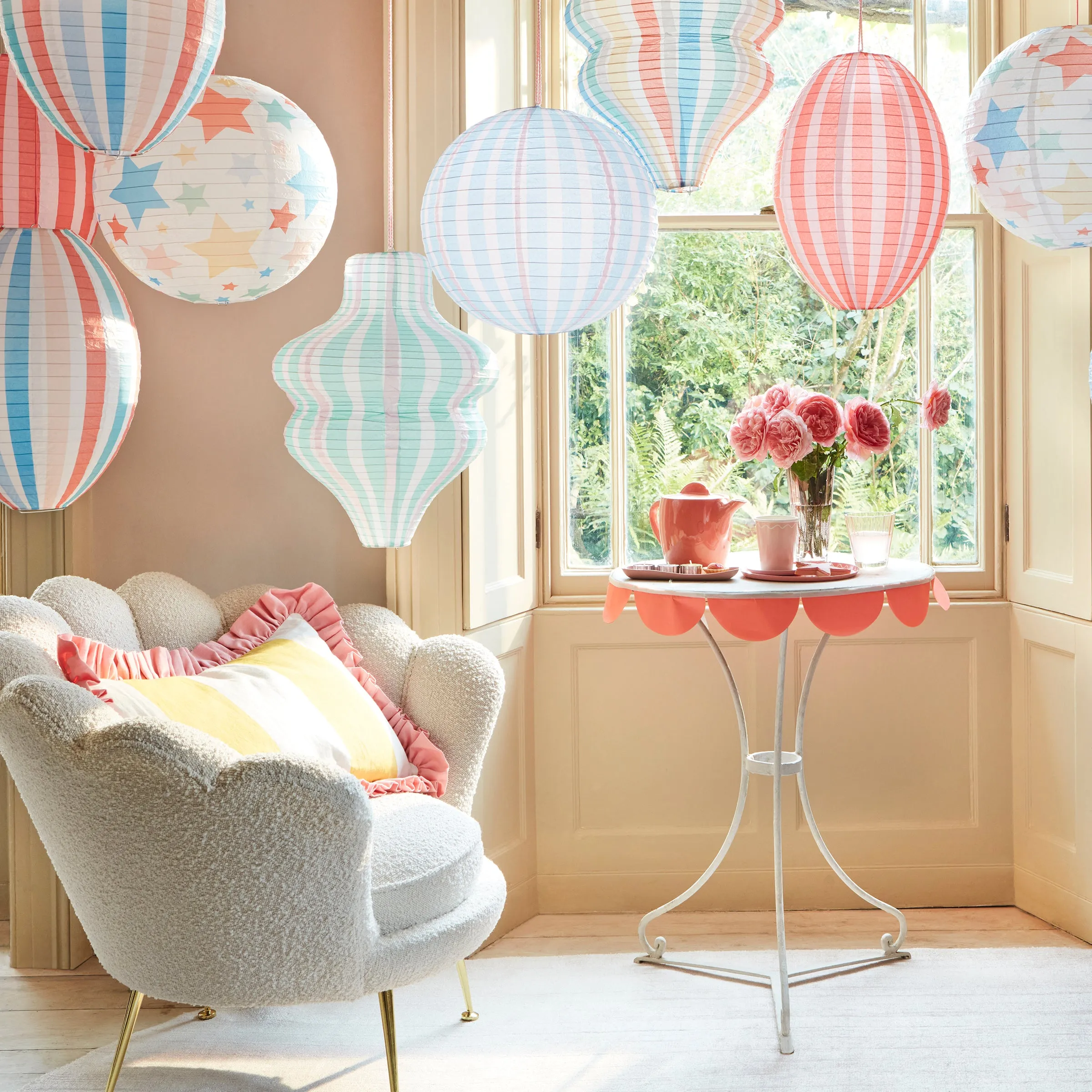 Stripy Lanterns (x 3)