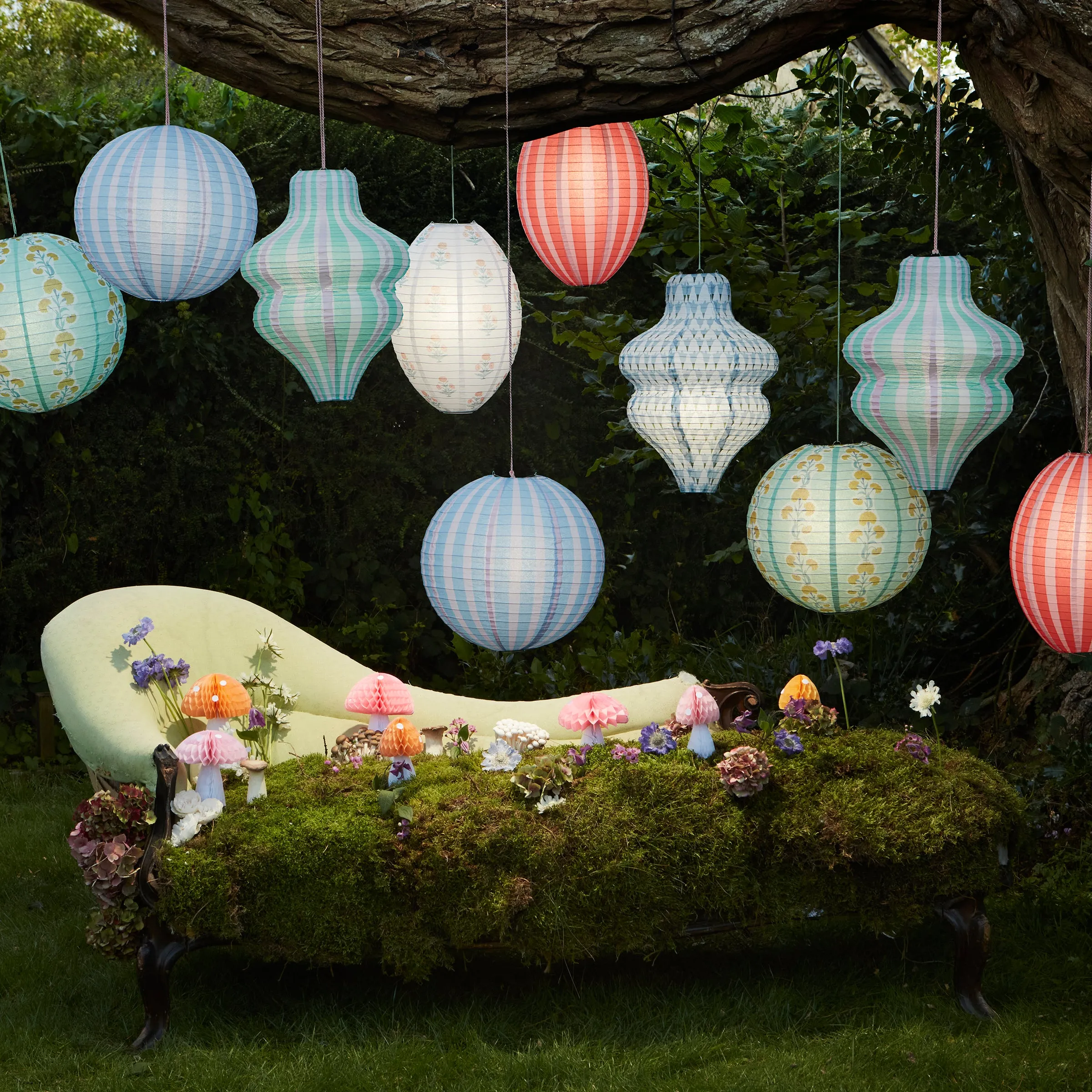 Stripy Lanterns (x 3)