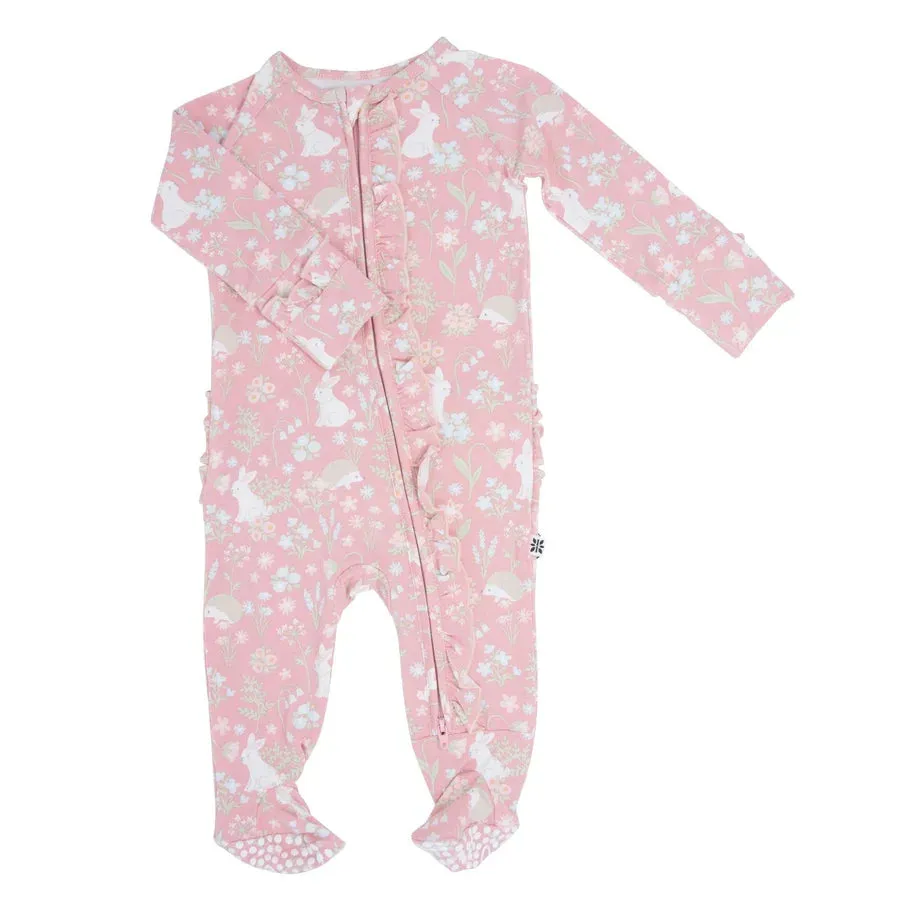 Sweet Bamboo Ruffle Footie Woodland Bunny