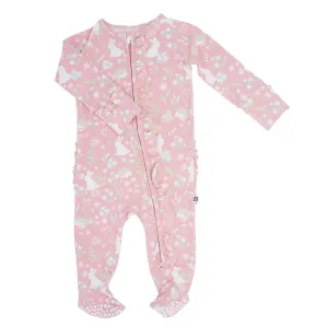 Sweet Bamboo Ruffle Footie Woodland Bunny
