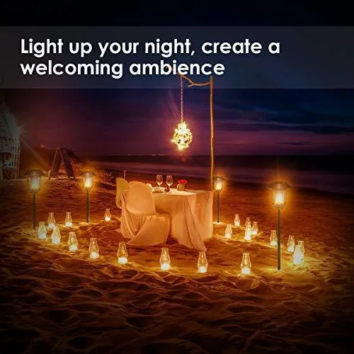 TomCare Solar Lights Solar Torches Lights Waterproof Flickering Flames Torches Lights Outdoor Solar Powered Path Lights Dancing Flame Lighting Dusk to Dawn Auto On/Off for Garden Patio Yard(2)