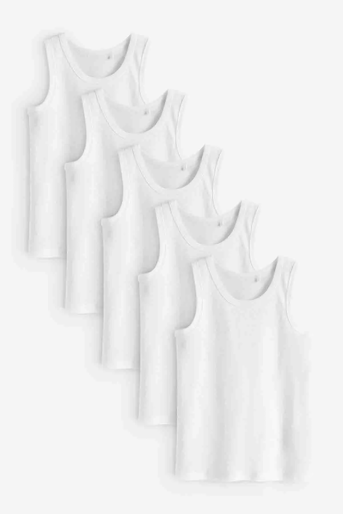 White Organic Cotton Vests 5 Pack